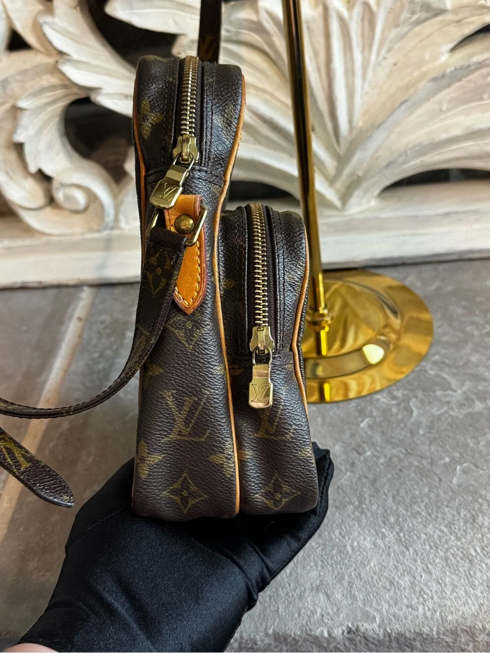 Louis Vuitton Monogram Amazon Canvas Messenger Bag with Tan Trim